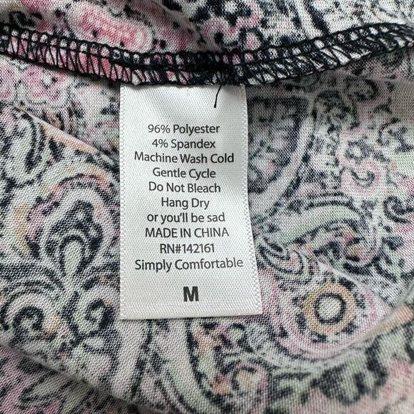 LuLaRoe‎ Women’s M Julia Midi Dress Black Pink Boho Mandala Print Stretch New - Picture 4 of 10